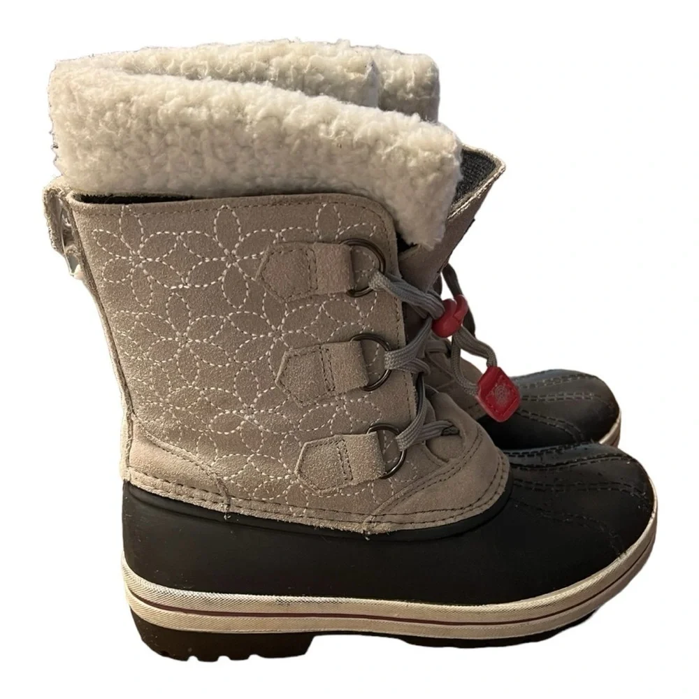 Magellan Girls Boots Size 3 Black Gray Outdoors 3M Thinsulate 157425 Suede